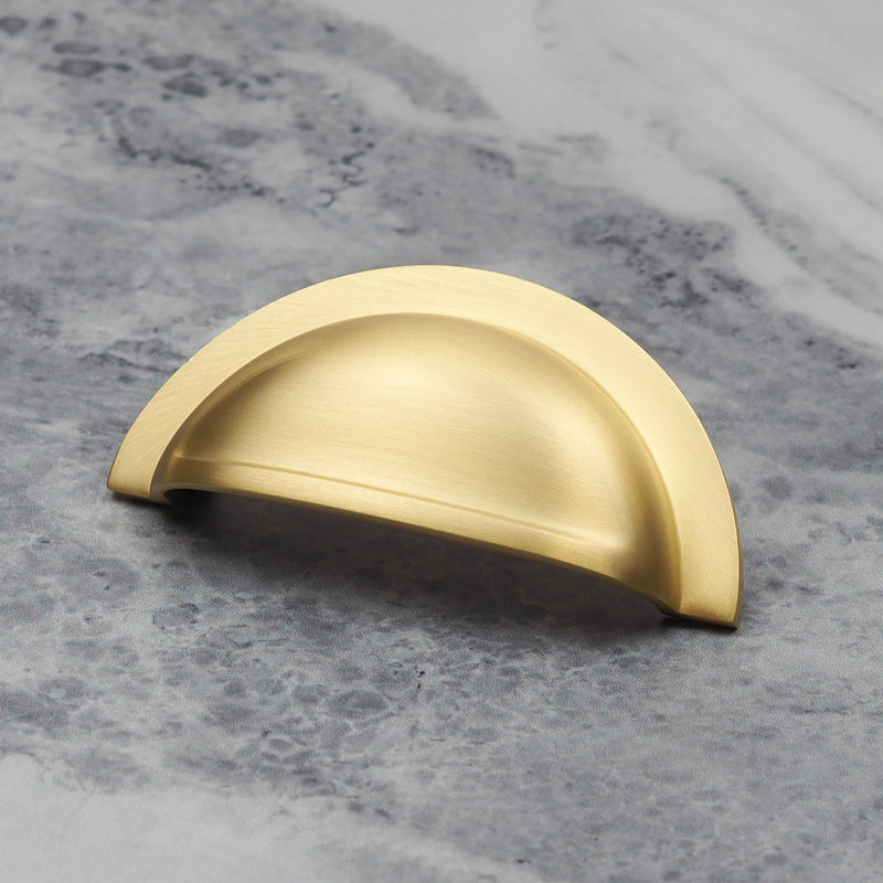 Satin Brass Cup Handle, 76mm Cup