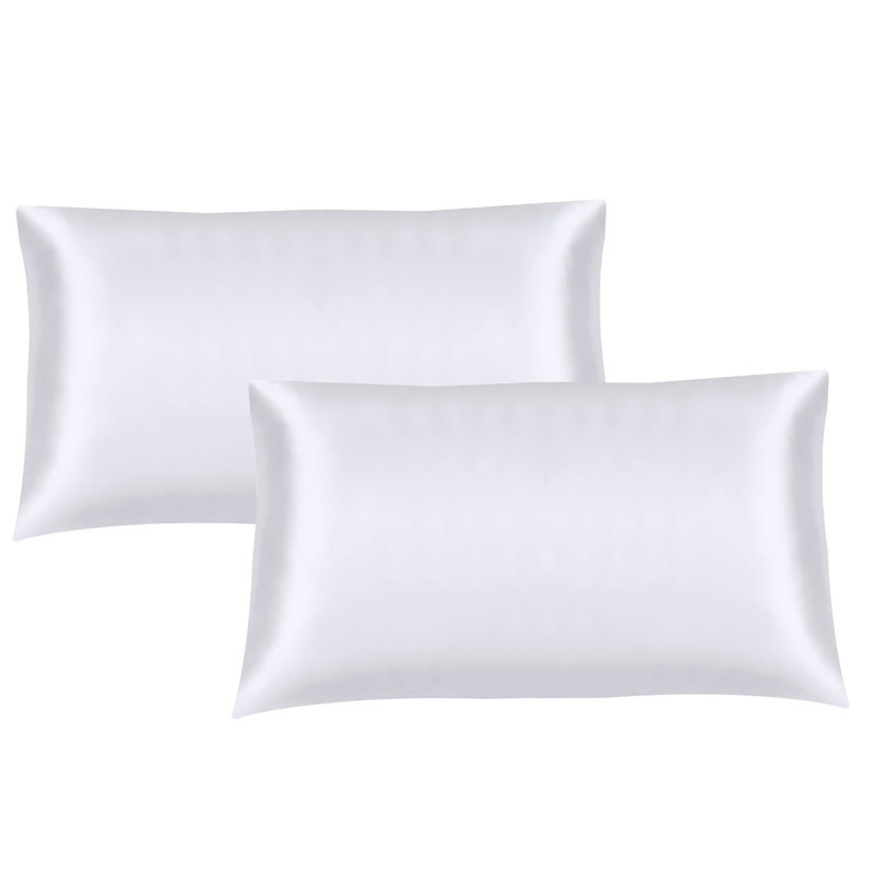 Aieshia 100% Satin Envelope Pillow Case, White