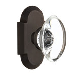 Cottage Plate with Oval Clear Crystal Door Knob