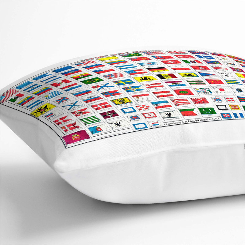Square Throw Cushion, White, 55cm H x 55cm W x 20cm D