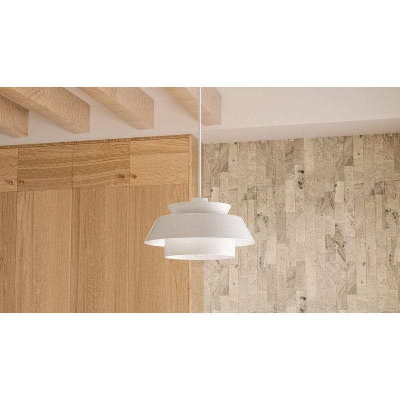 Luminaire suspendu brossé Lumi, H 14 po x l 24 po x P 24 po, Blanc, 3