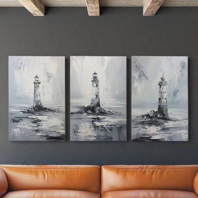 Sea and Shore  Series  CXXX  -Premium Gallery Wrapped Canvas Set -Ready to Hang