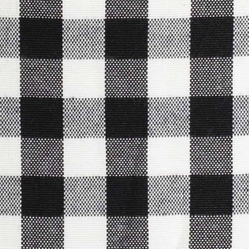Black and White Buffalo Check Memory Foam Chair Cushion Set