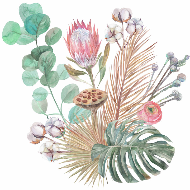 Floral Wall Mural, 8.34" W x 100" L, Vinyl