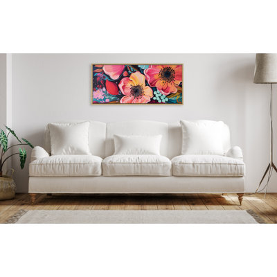 Preppy Boho Aesthetic Colorful Floral Group by The Creative Bunch Studio Framed Canvas Wall Art Print