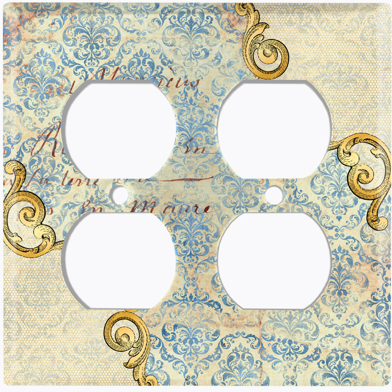 Patterned 2 - Gang Duplex Outlet Standard Wall Plate