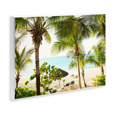 "Tropical Beach Resort", art mural sur plaque par Susan Bryant