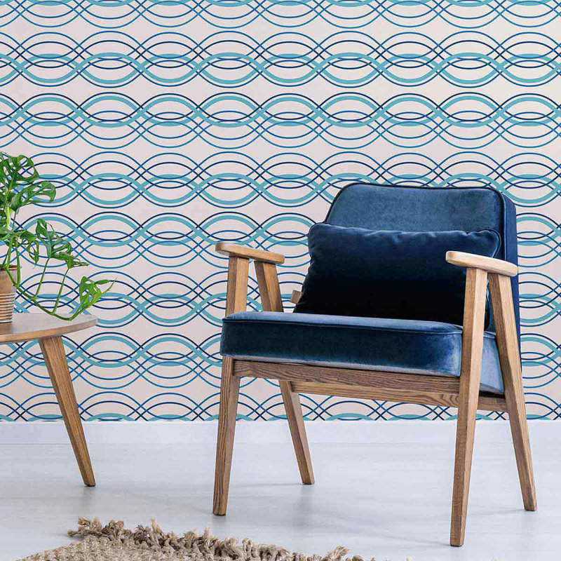 Panneau de papier peint adhésif Wave, L 126 po x l 24 po