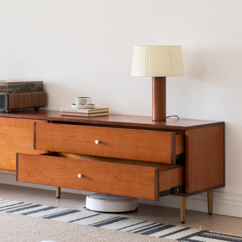 Meuble télé rétro et simple, H 20,08 po x L 86,61 po x l 15,75 po
