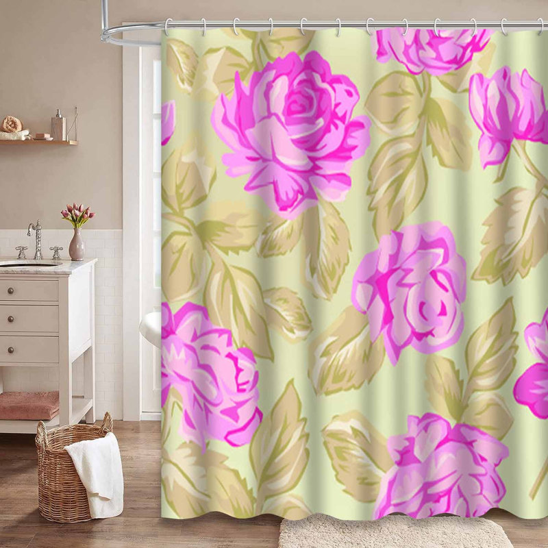 Rideau de douche imperméable à l'eau avec 12 crochets, L 72 po x l 72 po