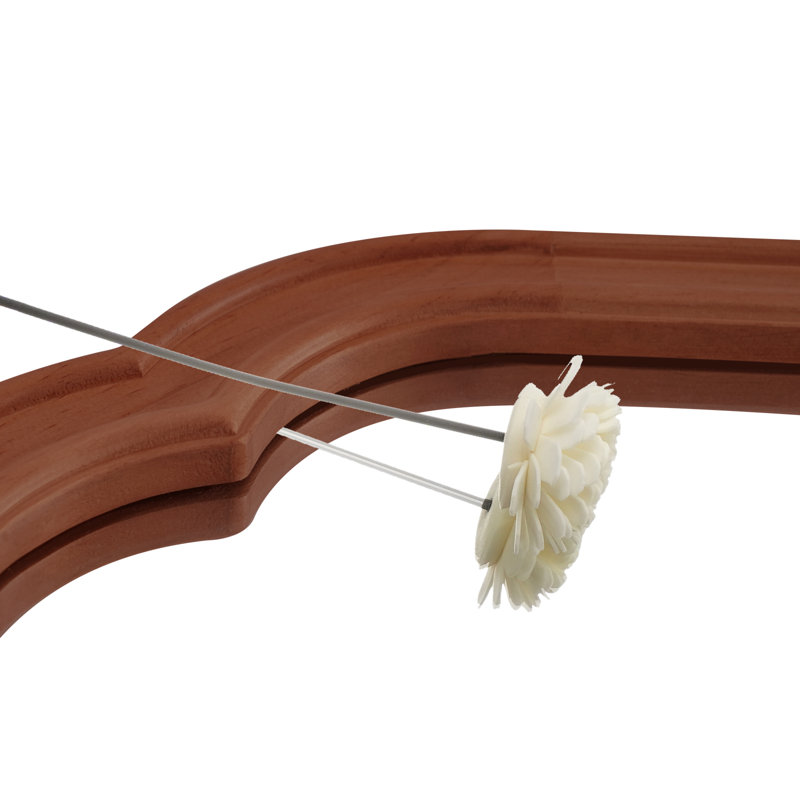 Ali Solid Wood Scalloped Wall Mirror, Walnut, 1, 40" x 28"