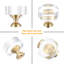 Paquet de 12 poignées blanches en cristal de verre d'armoire de 1-1 / 4 po avec poignées rondes en laiton, poignées de placard de quincaillerie dorée pour portes pliantes
