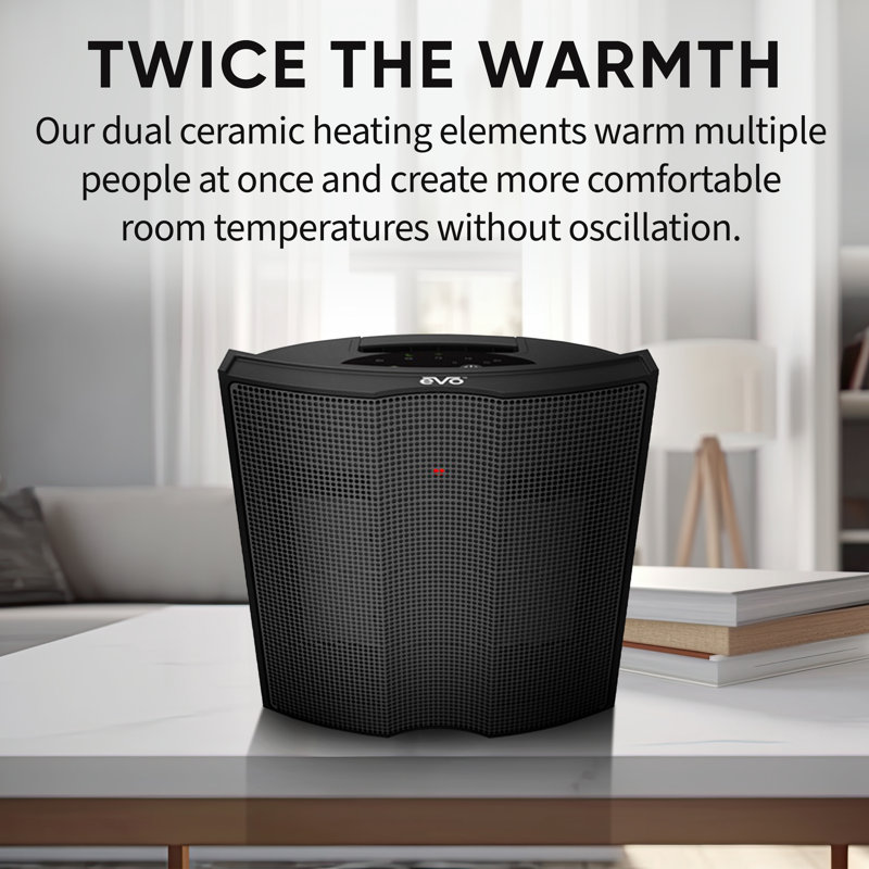 Evo 1500 Watt 12000 BTU Electric Compact Space Heater with Adjustable Thermostat and with Digital Display