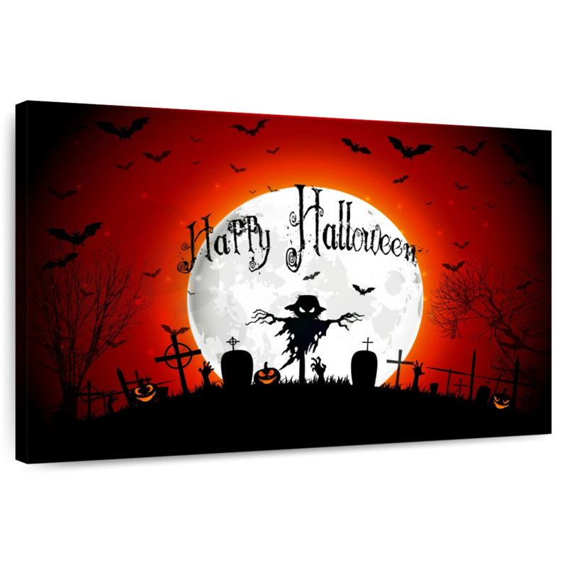 Joyeux Halloween à Lelend, H 16 po x l 24 po