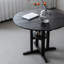 Table de salle à manger ronde noire en bois massif-1128781878