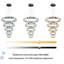 Lustre Meva à 5 anneaux en cristal, à intensité variable DEL, diamètre 7,9 po + 15,7 po + 23,6 po + 32 po + 40 po