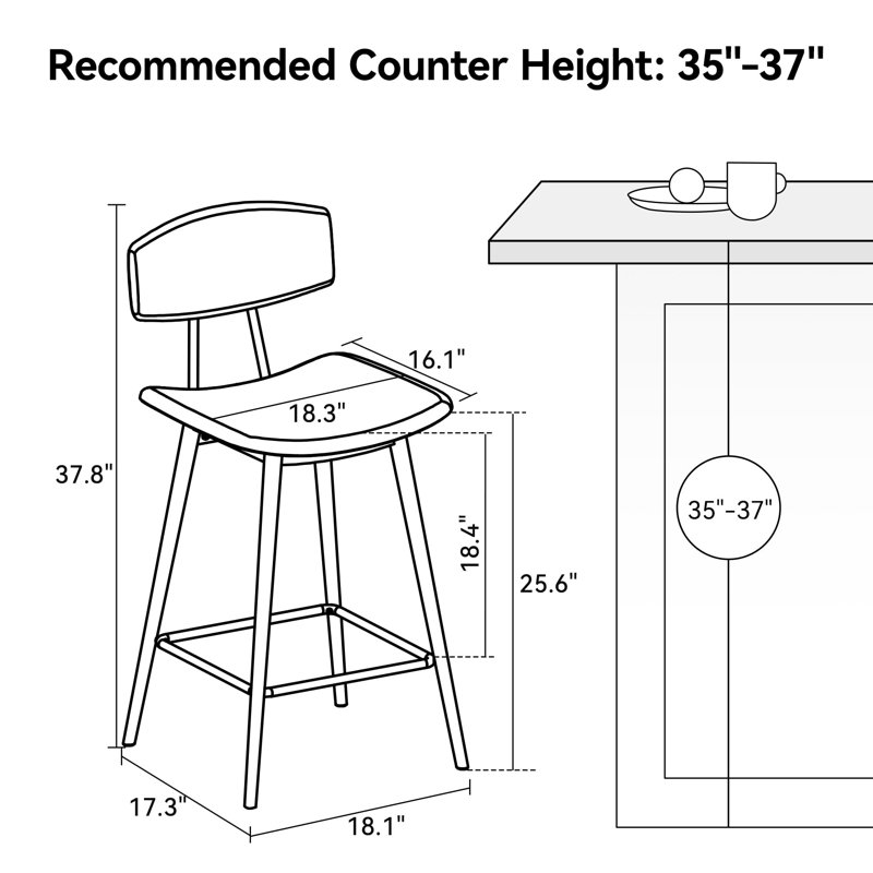 Tabouret de bar 25,6 po