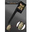 Ensemble de serrure de porte double noire matte avec poignée fausse, quincaillerie de porte double levier réversible, loquet réglable pour portes doubles assorties