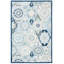 Tapis bleu en laine touffeté à la main Freidin-1172411883