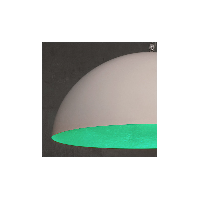 1 - Light Chrome Dome Pendant, White/Turquoise