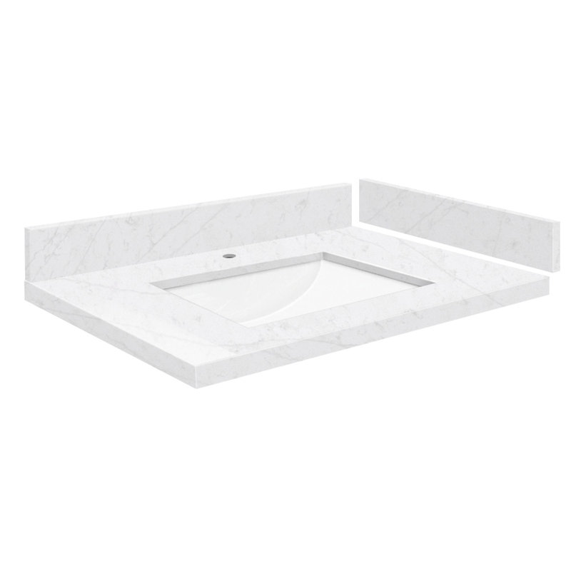 28,25 comptoir de meuble-lavabo simple avec 1 trou de robinet, Statuario