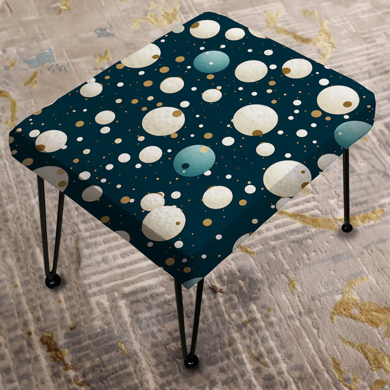Nautical Allure Polka Dots Pattern - Polka Dots Rectangle Ottoman