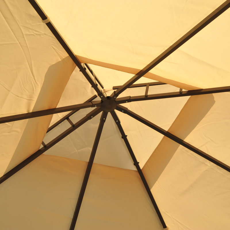 Outdoor Steel Patio Gazebo, Beige