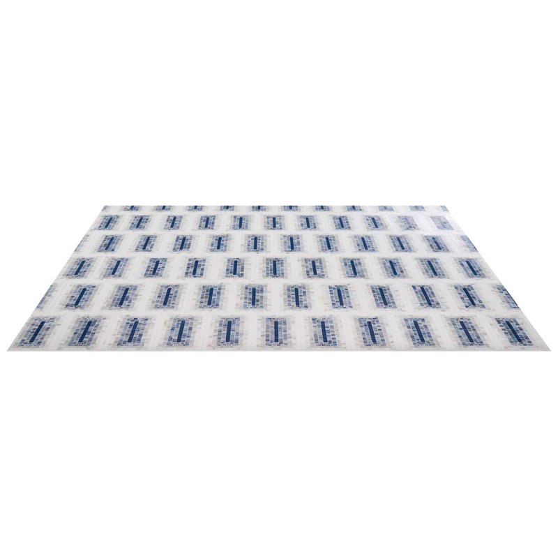 Ako 4x9 Rectangle Marble Micro Mosaic Tile, Azul Blue