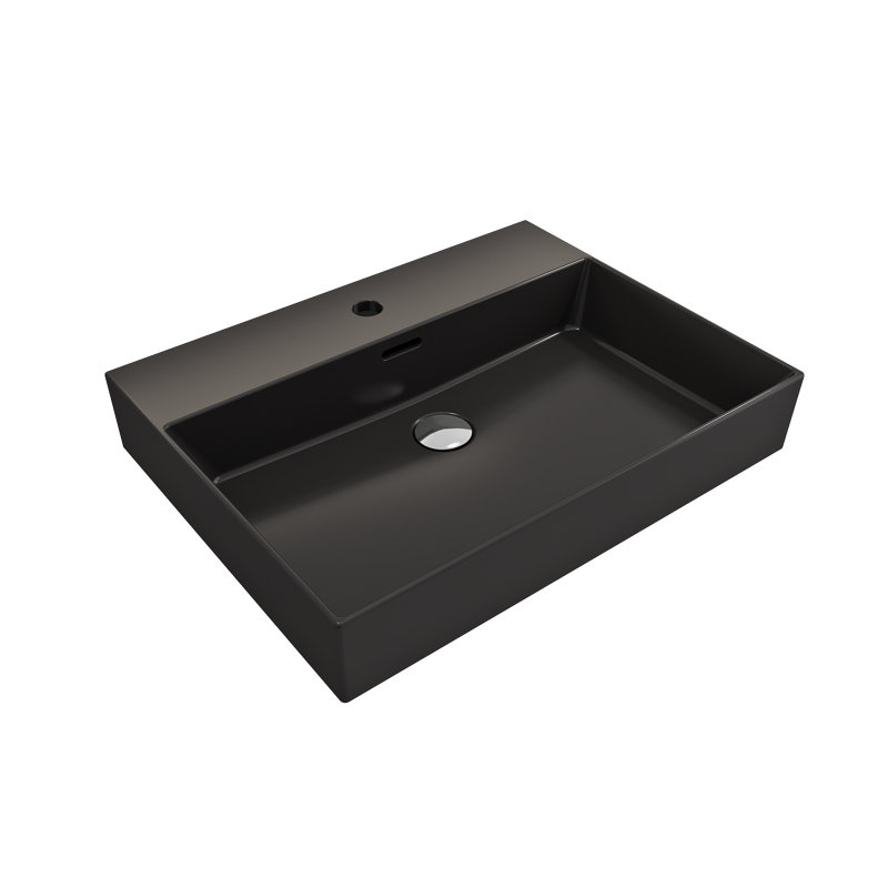 Milano 23.82'' L Bathroom Sink, Matte Black, Single-Hole