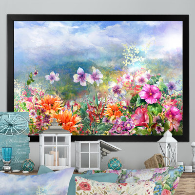 Multicolor Spring Flowers Impression III - Painting on Canvas