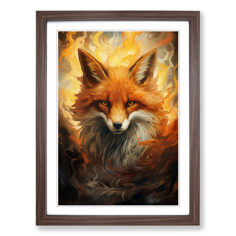 Single Picture Frame Print on Wood, Walnut Framed, 34cm H x 25cm W