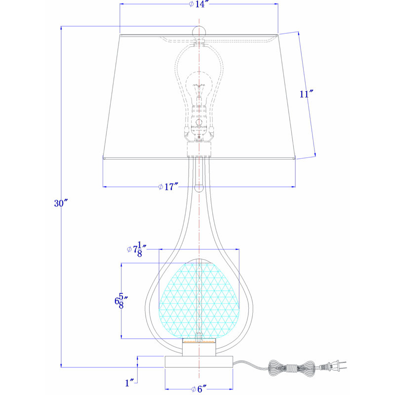 Lampe de table en métal Mazida