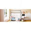 Lit double en bois de velours, gris
