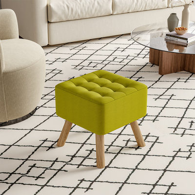Germain Square Solid Colour Footstool Ottoman