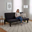 Canapé-lit convertible à futon, canapé-lit pliable 2 en 1 en faux suède à 5 positions réglables pour la chambre à coucher (noir)