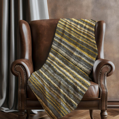 Addison Machine Washable Sherpa ASB598 Stripes Throw Blanket