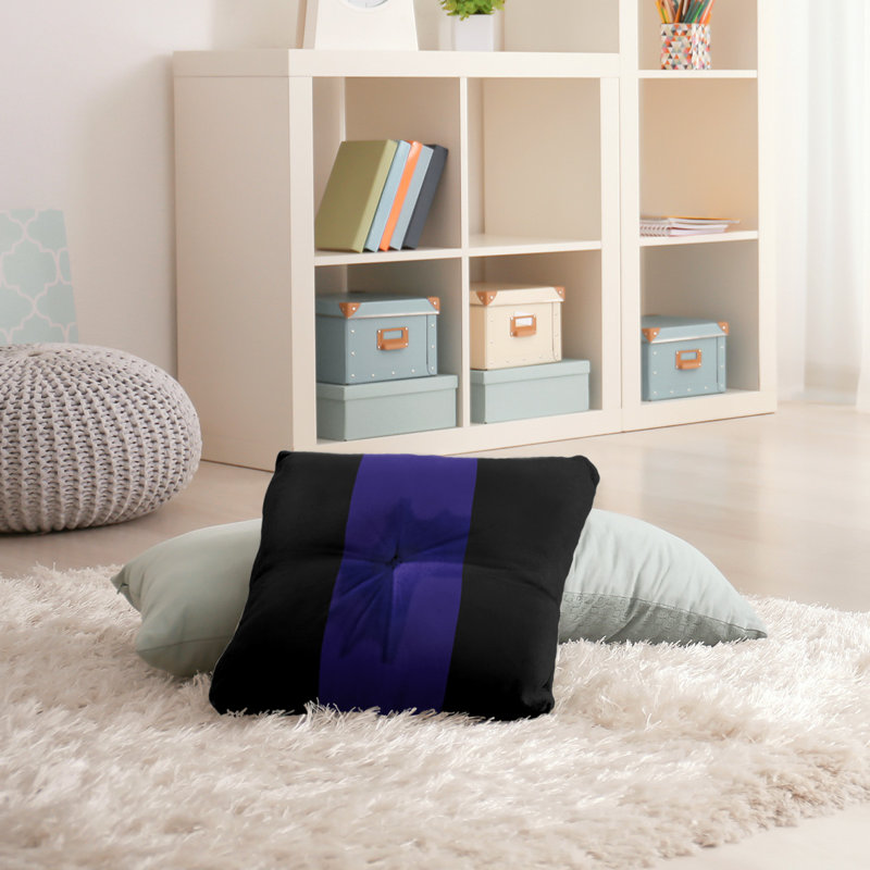Coussin de sol touffeté baltimore, 30 po x 30 po, Noir / Mauve
