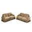 Canapé modulaire classique avec tissu en chenille doux, soutien du corps en forme de pétale et confortable en café, accoudoirs évasés 2 pièces, jupes de plis à volants amovibles, siège à pattes et siège café,-570719006