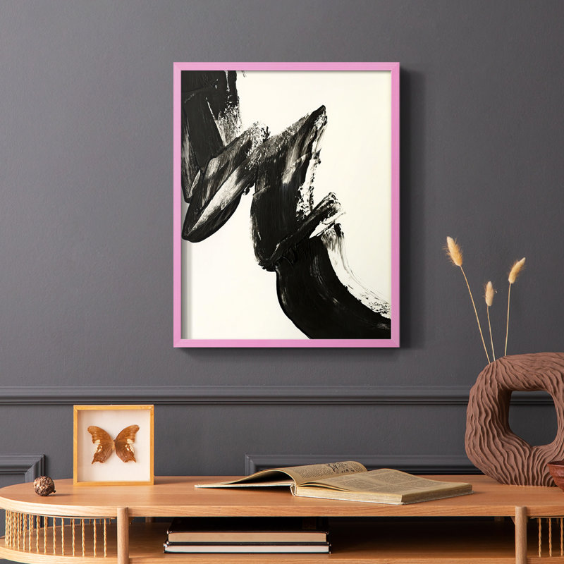 Impression encadrée Black Expression II - bois massif, H 10 po x l 8 po, Rose