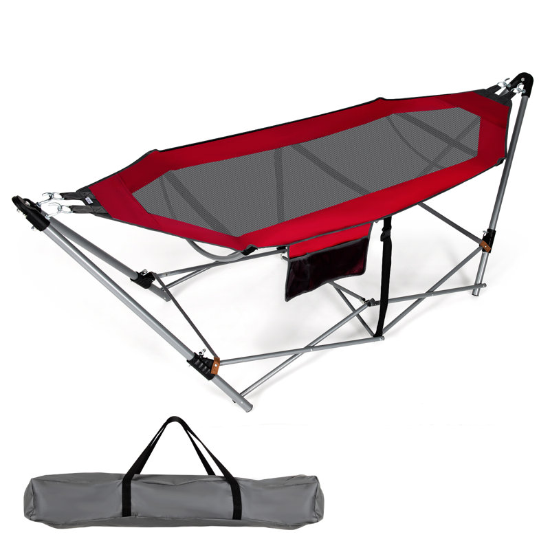 Hamac de camping avec support Chrisshanno, Rouge