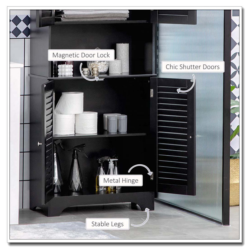 Armoire de rangement haute et étroite avec tablettes réglables