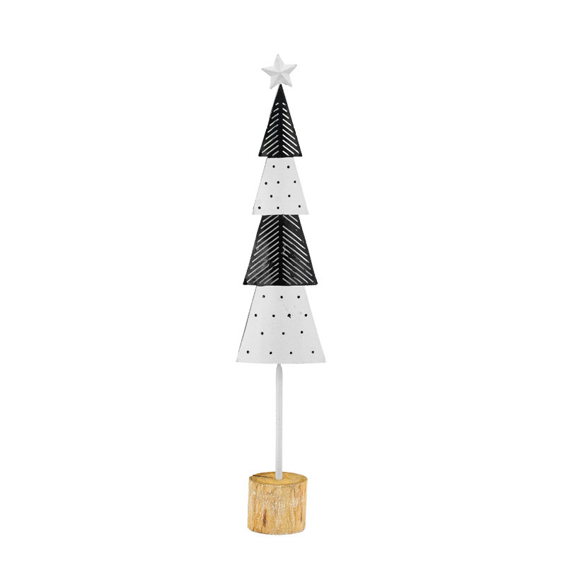Arbre de fer - 4,5 x 2,5 x 22,5 po - noir / blanc