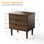 Table de chevet 3 tiroirs en bois massif avec rangement, 2 prises de courant, 1 port USB et 1 port de type C-222043152