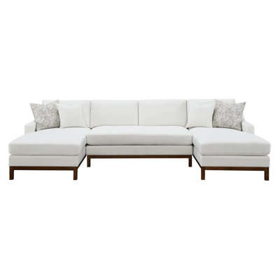 Canapé modulaire en chenille avec 4 coussins Valiant