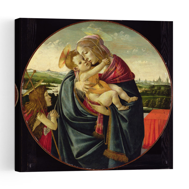 Virgin And Child With Saint John The Baptist, C.1490 Abstract Contemporary Wall Art Print, 91.44cm H x 91.44cm W