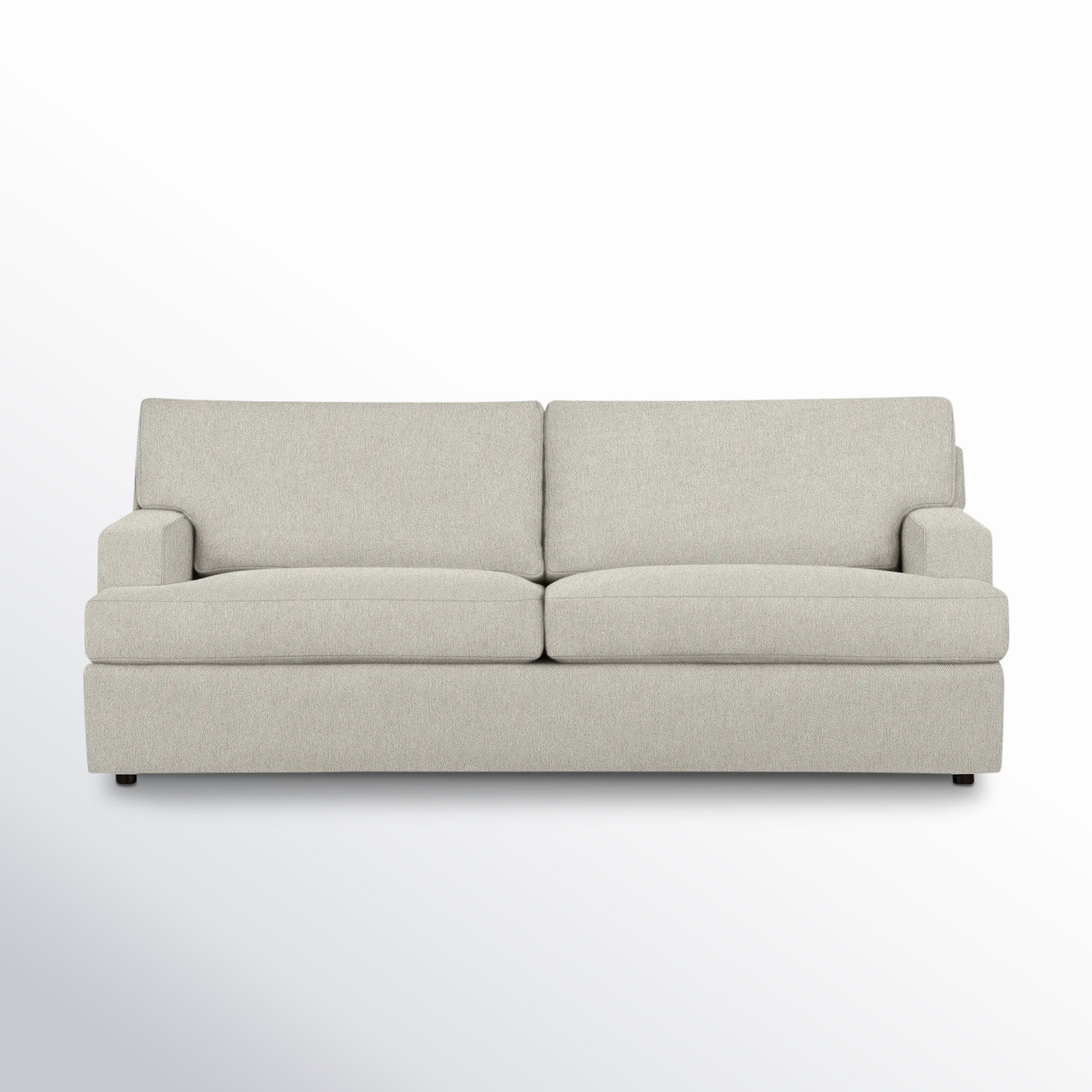 Cleo 84" Upholstered Custom Sofa, Ticket Ash Heathered Basketweave