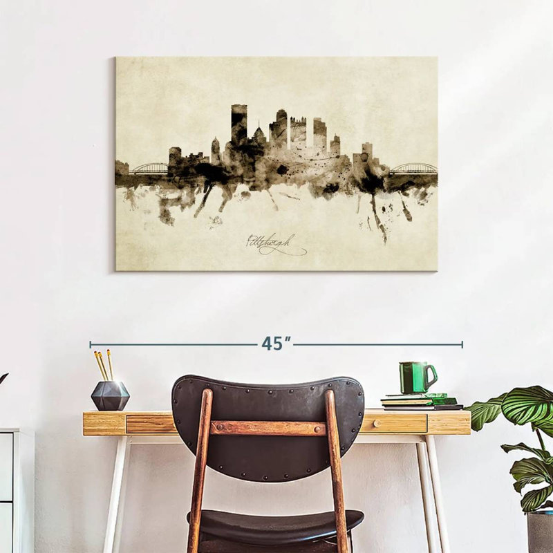 Kavia Pittsburgh Pennsylvania Skyline II, 26" H x 39" W