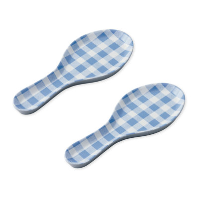 Gingham Black Spoon Rest