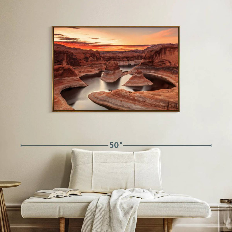 Lac Powell, Cadre flottant doré, 40 po x 27 po