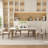 Stone Top Solid Wood Base Dining Table-610539246